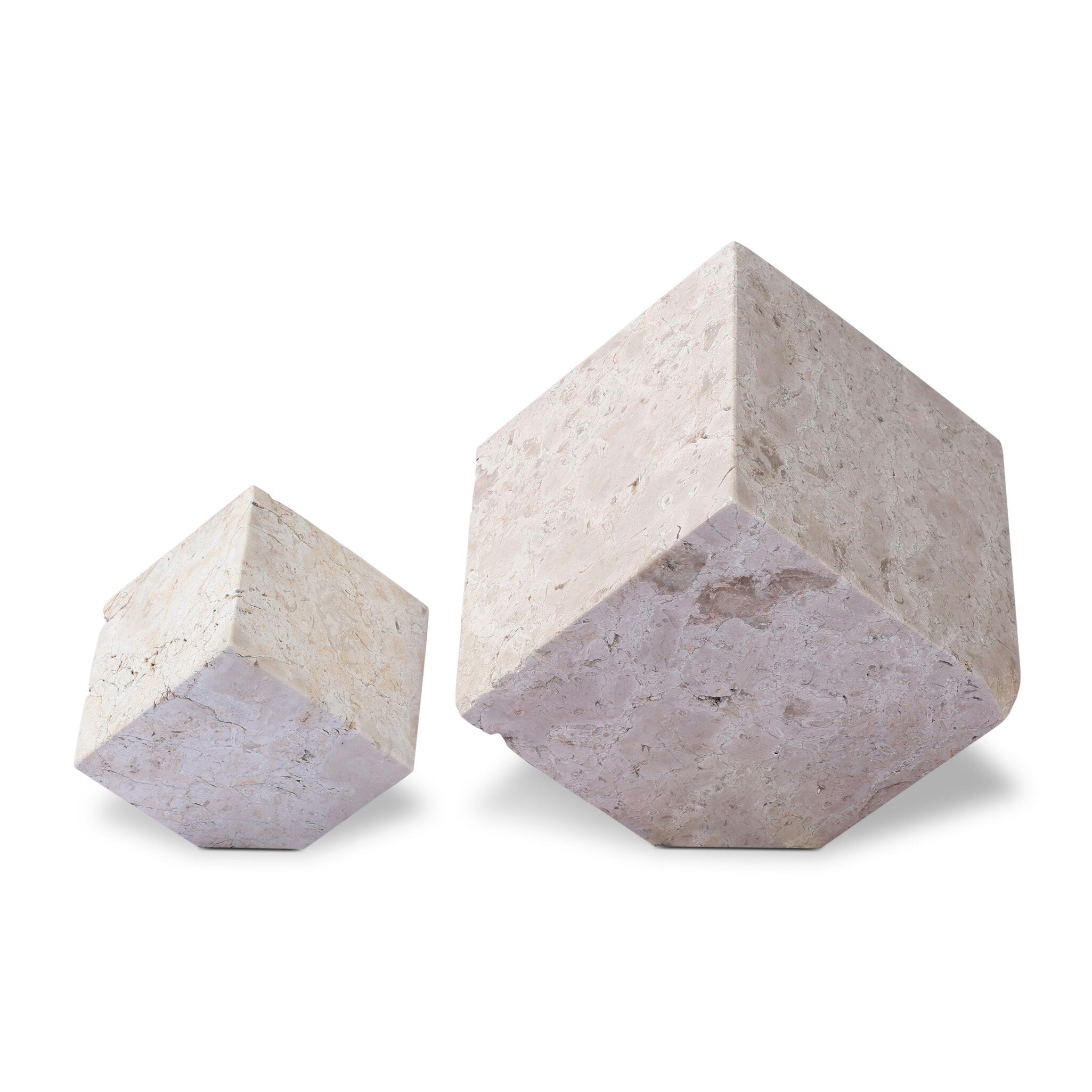 Travertine Cube Sculpture Set