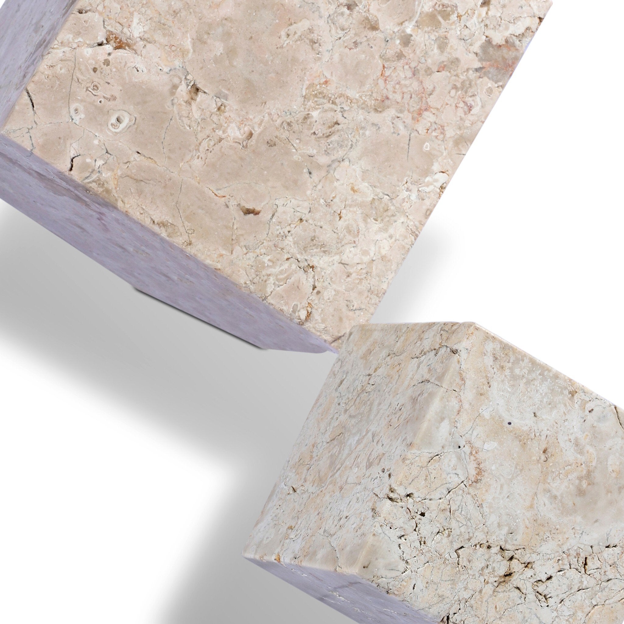 Travertine Cube Sculpture Set