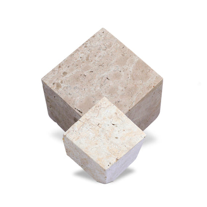Travertine Cube Sculpture Set
