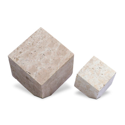 Travertine Cube Sculpture Set