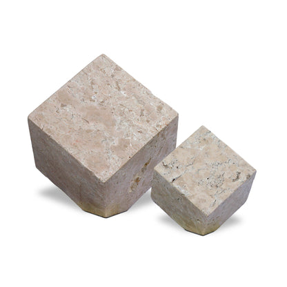 Travertine Cube Sculpture Set