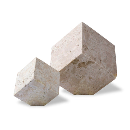Travertine Cube Sculpture Set