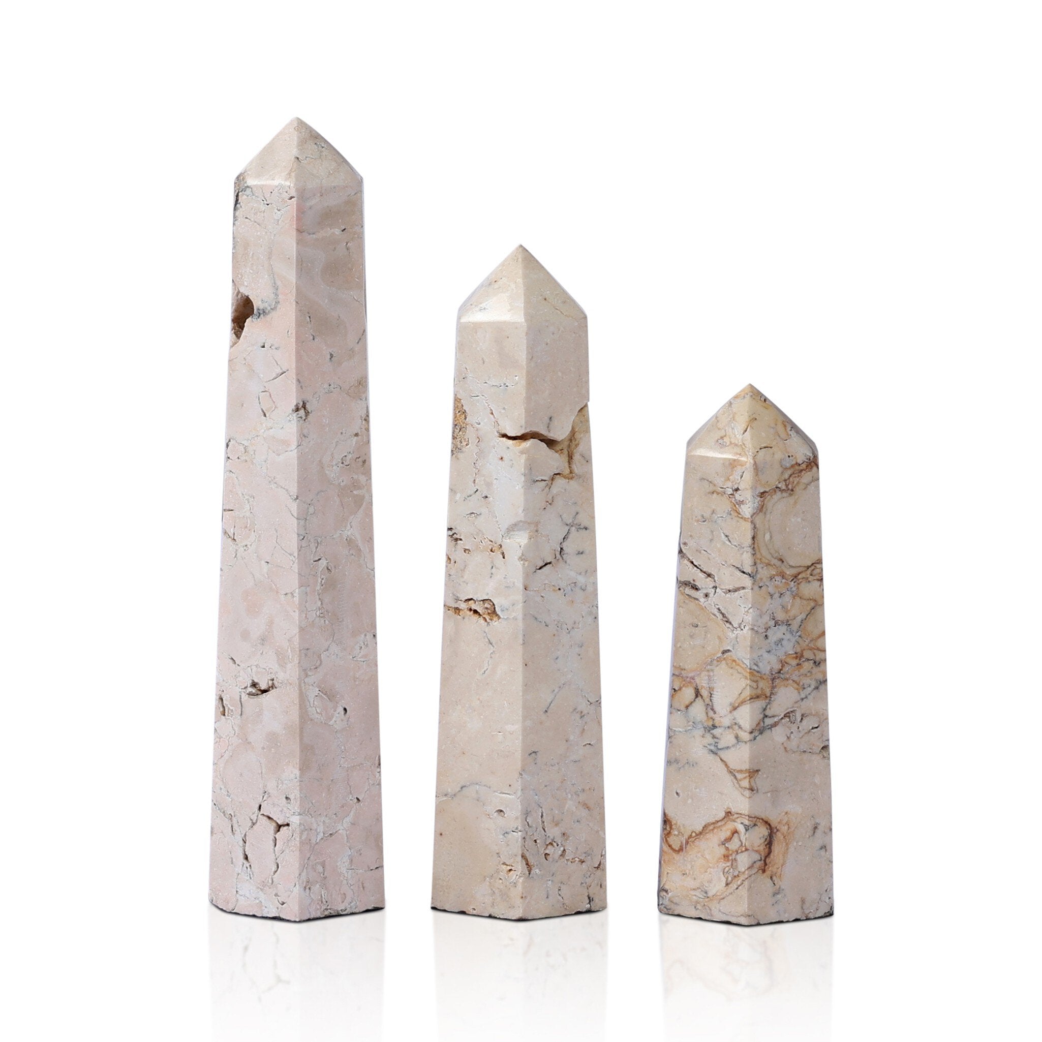 Travertine Obelisk Set
