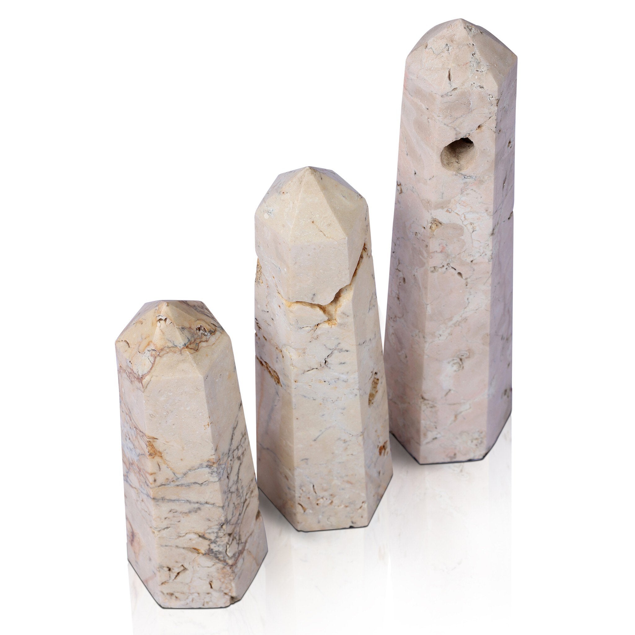 Travertine Obelisk Set