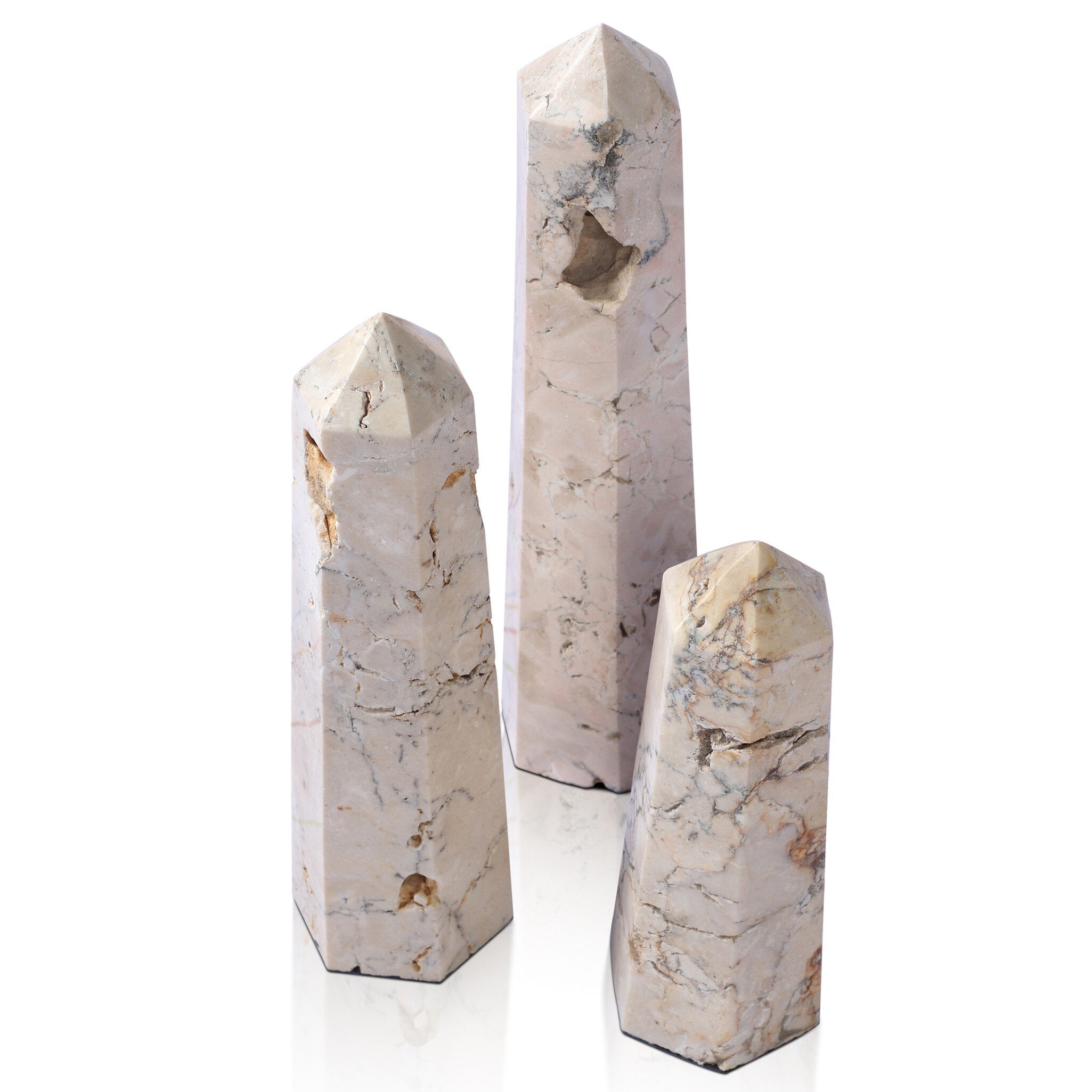 Travertine Obelisk Set