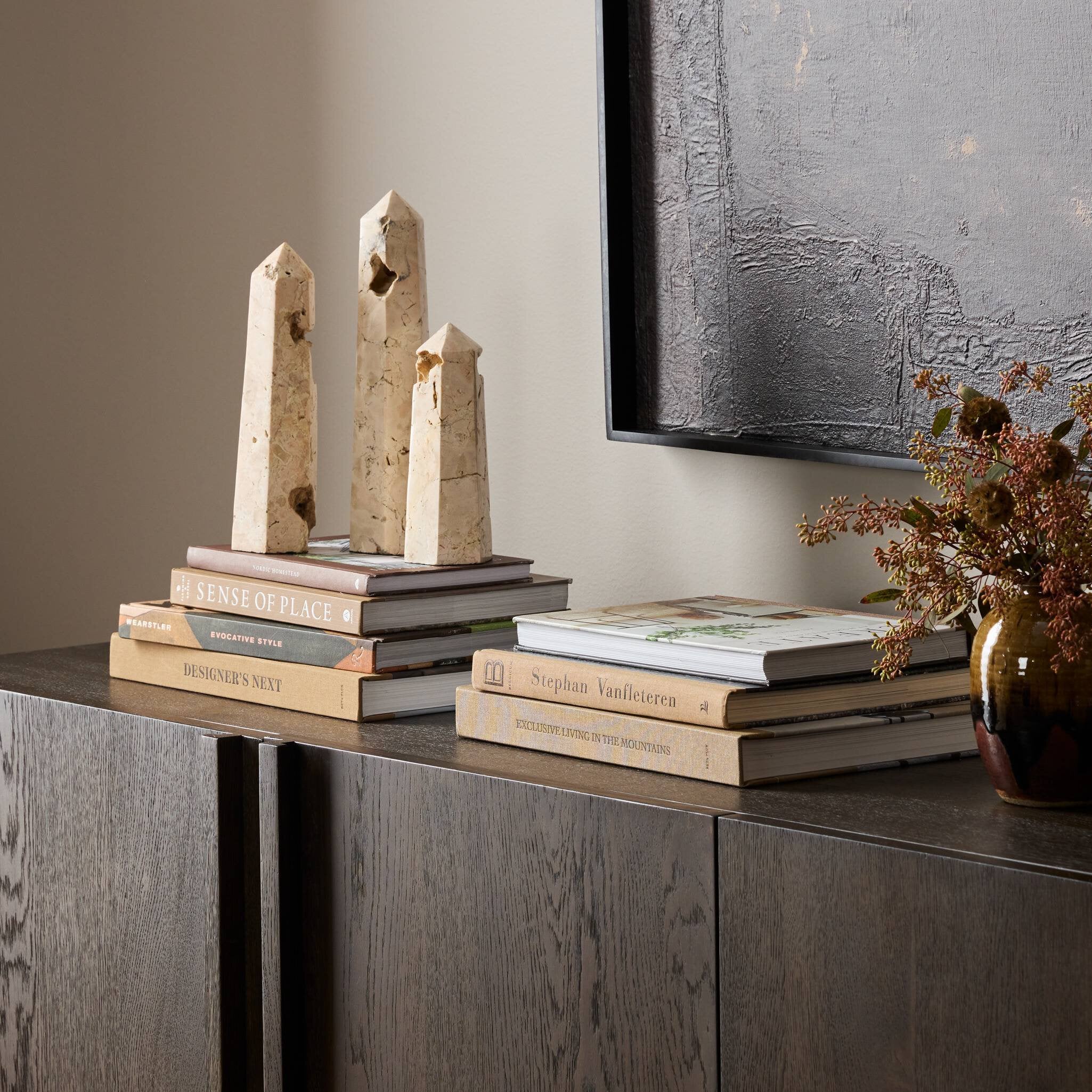 Travertine Obelisk Set