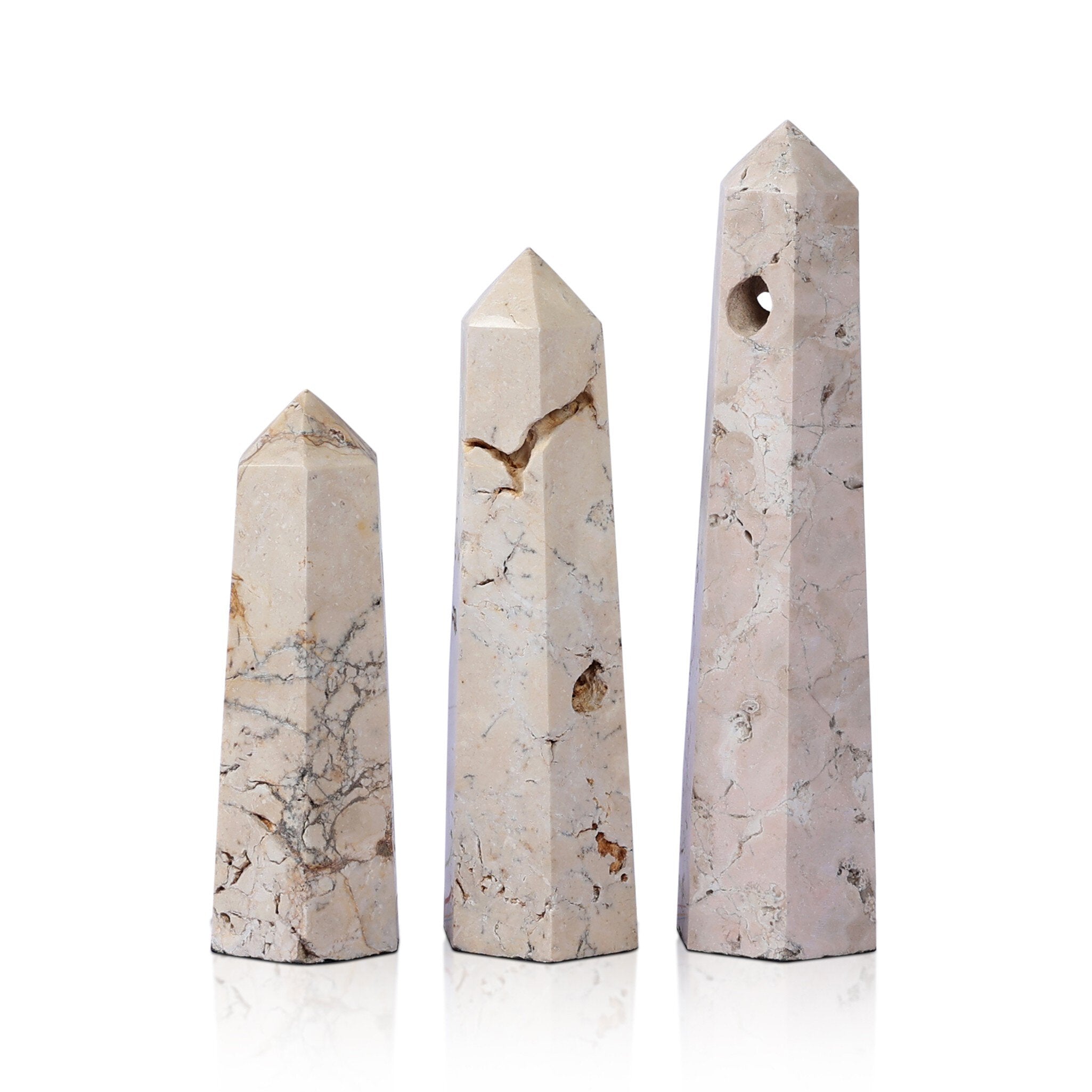 Travertine Obelisk Set