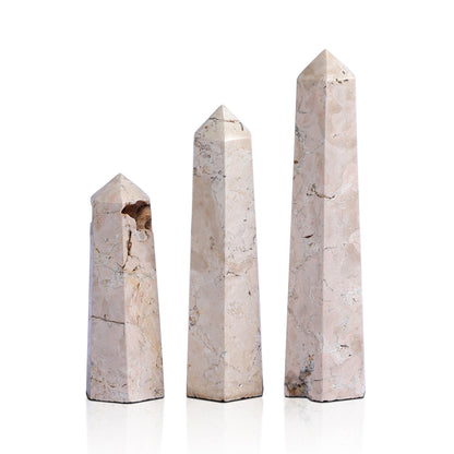 Travertine Obelisk Set