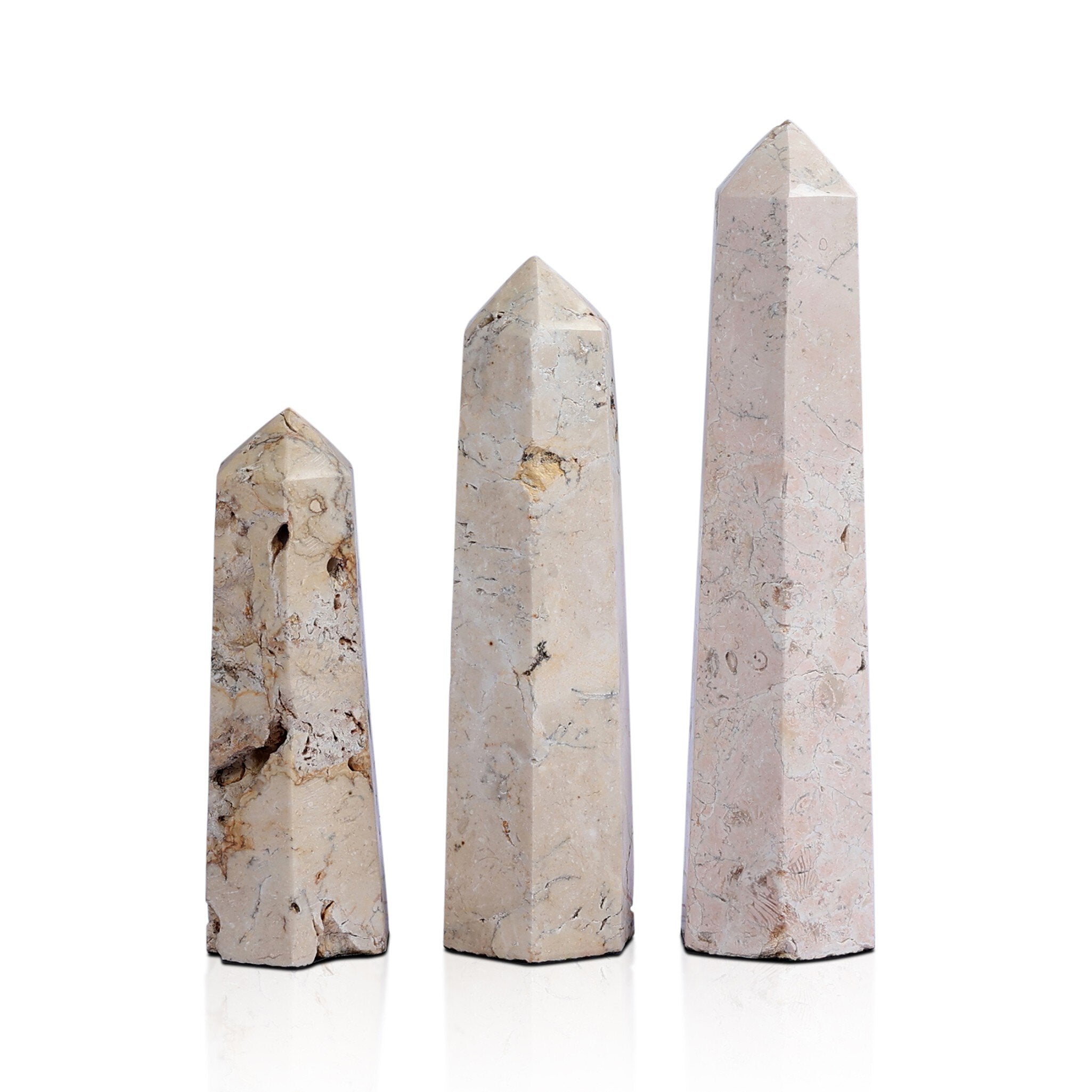 Travertine Obelisk Set