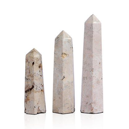 Travertine Obelisk Set