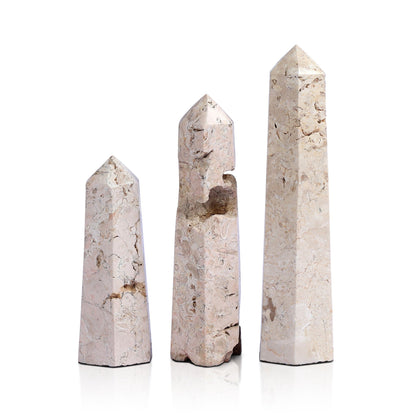 Travertine Obelisk Set