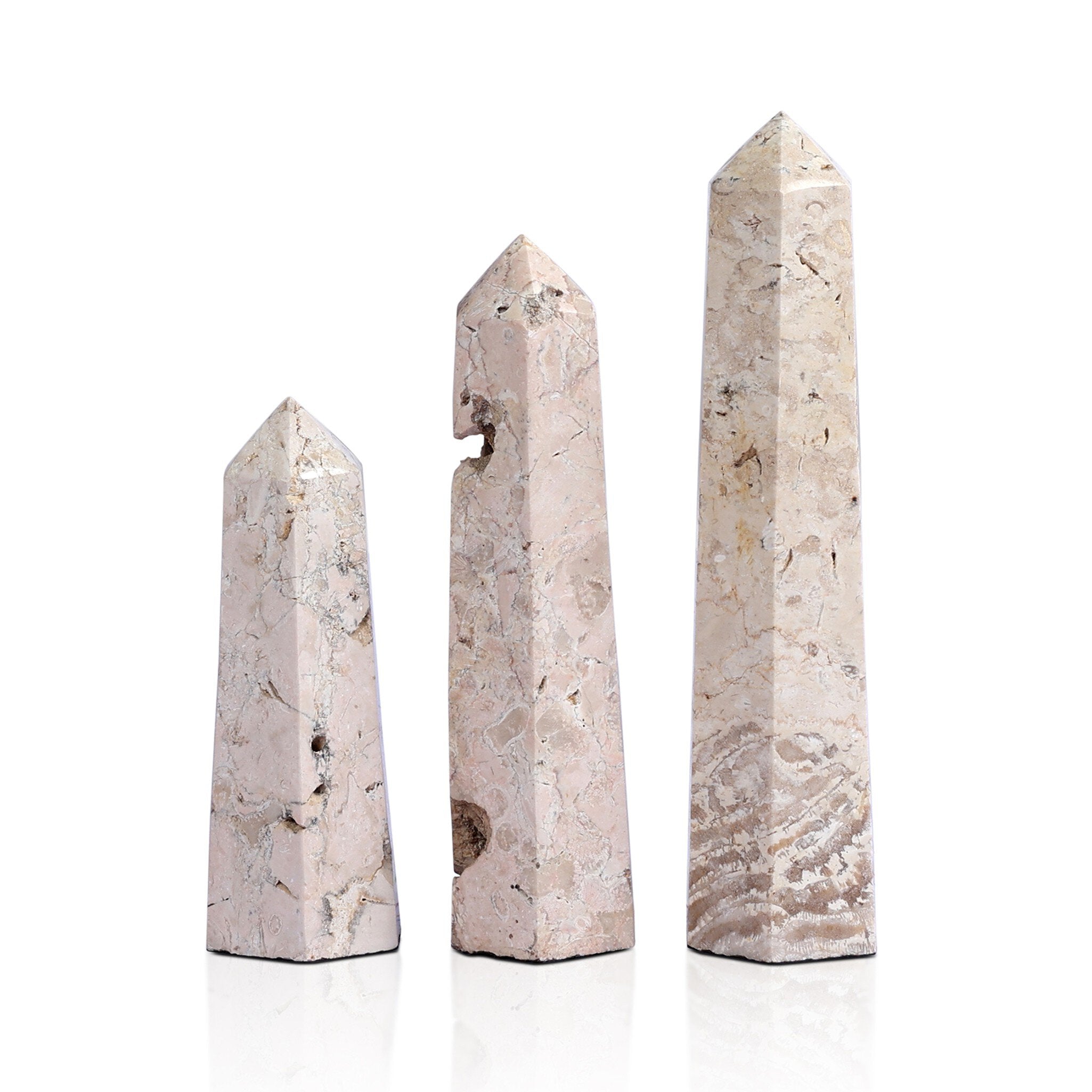 Travertine Obelisk Set