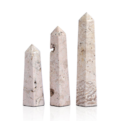 Travertine Obelisk Set