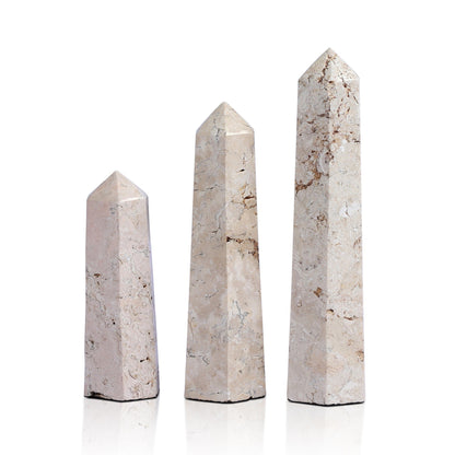 Travertine Obelisk Set