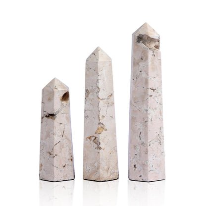 Travertine Obelisk Set