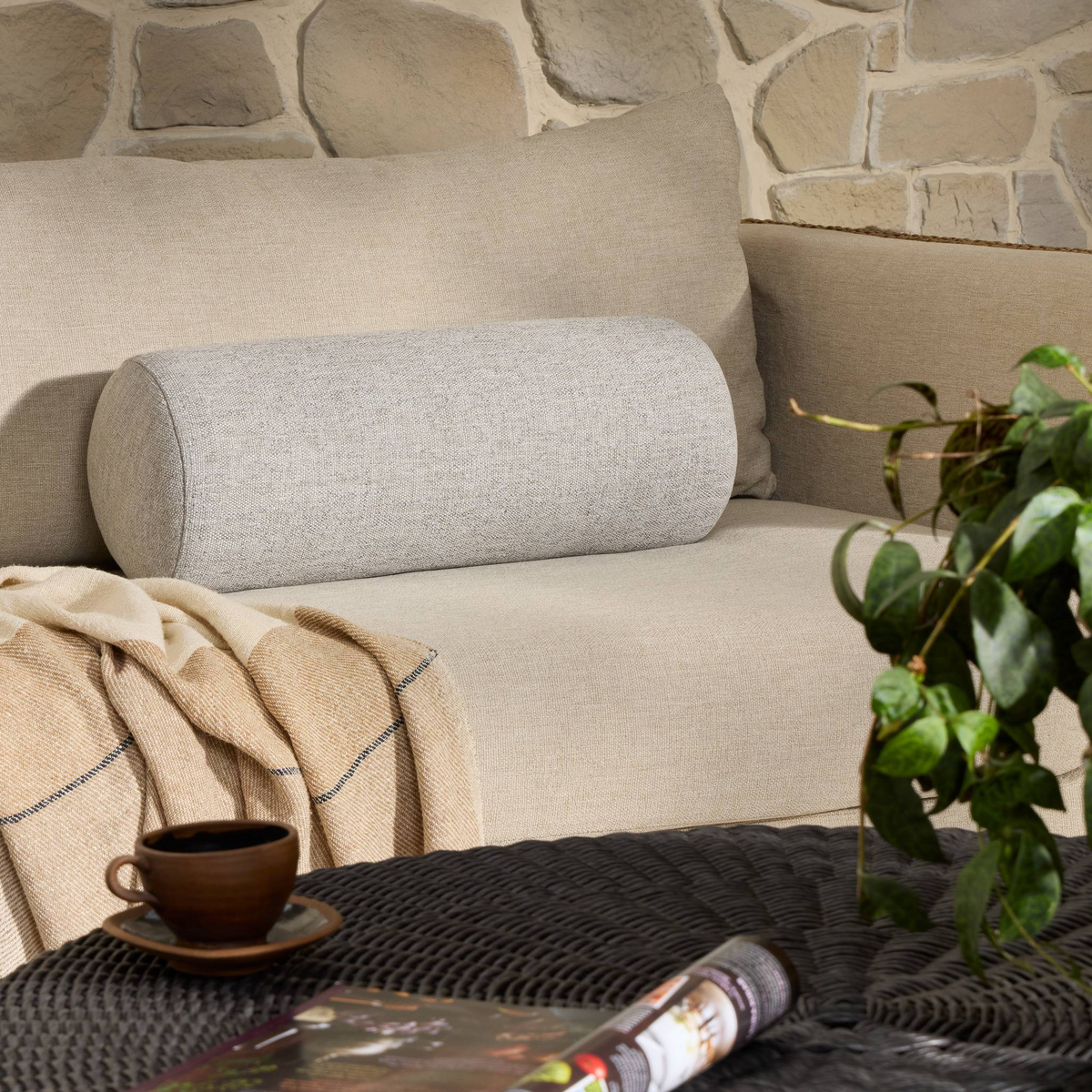 Townes Outdoor Bolster Pillow by Four Hands