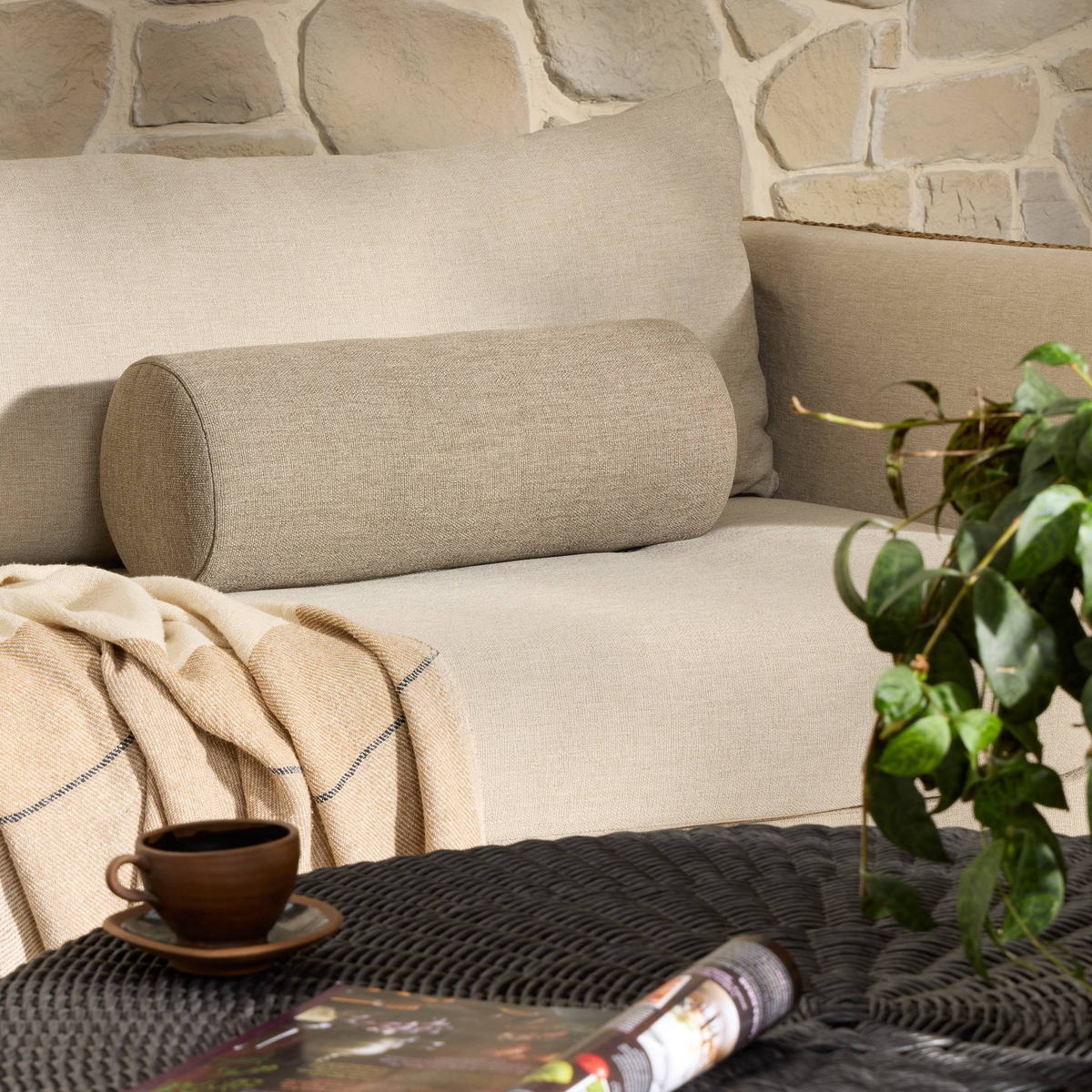 Townes Outdoor Bolster Pillow by Four Hands