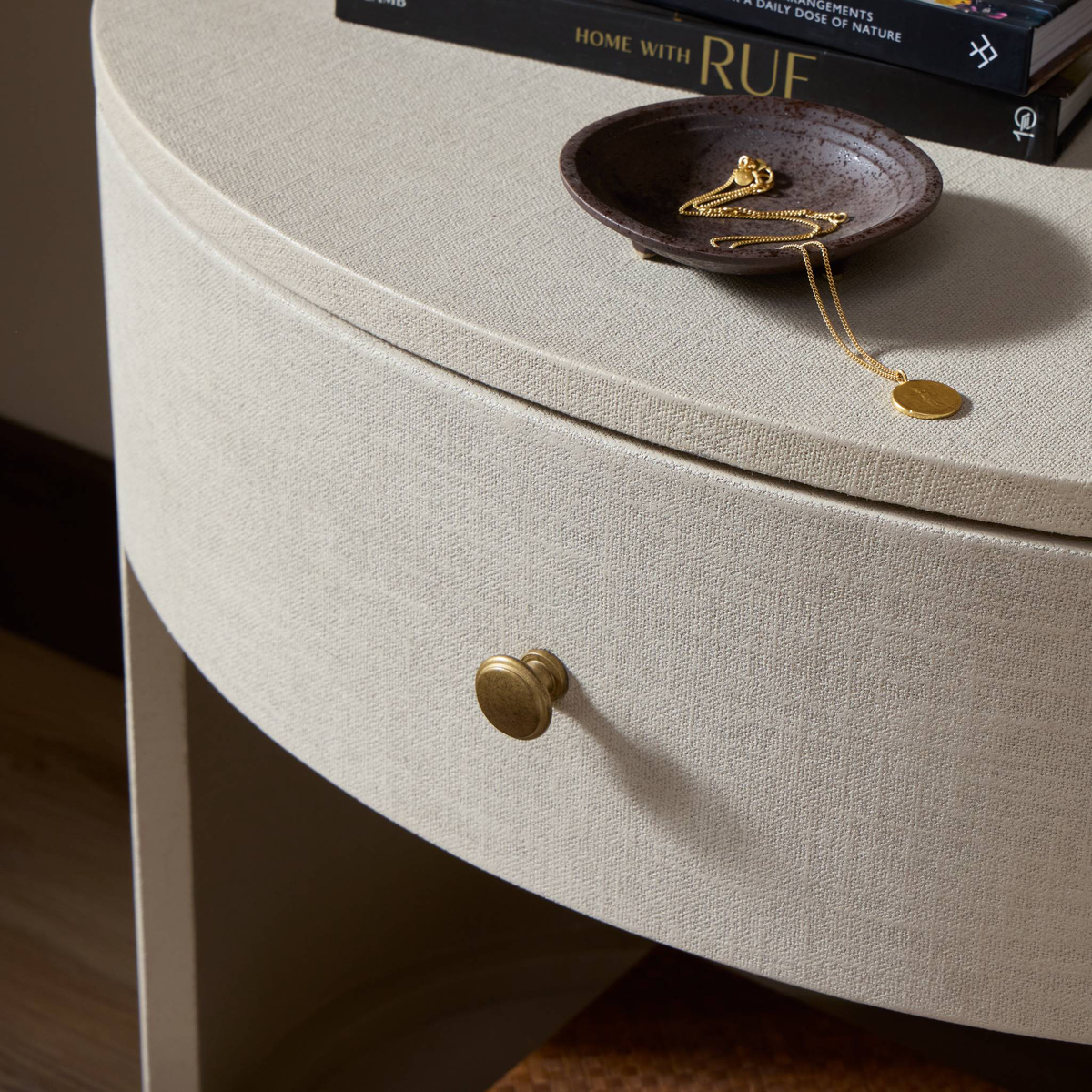 Amelia Oval One Drawer Nightstand by Four Hands