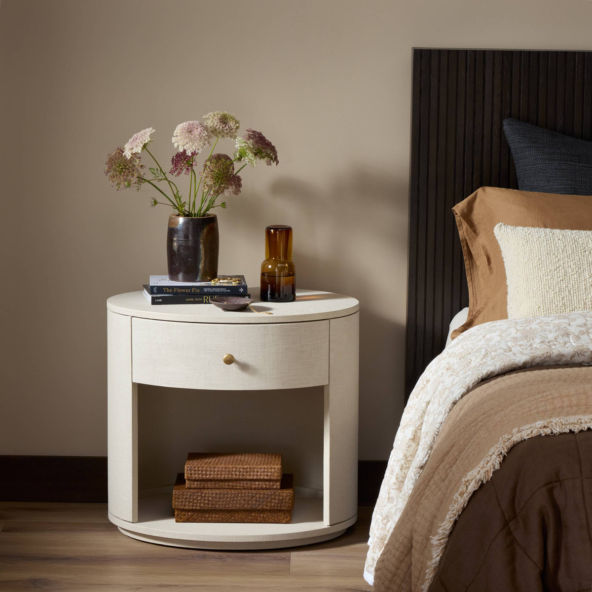Amelia Oval One Drawer Nightstand by Four Hands