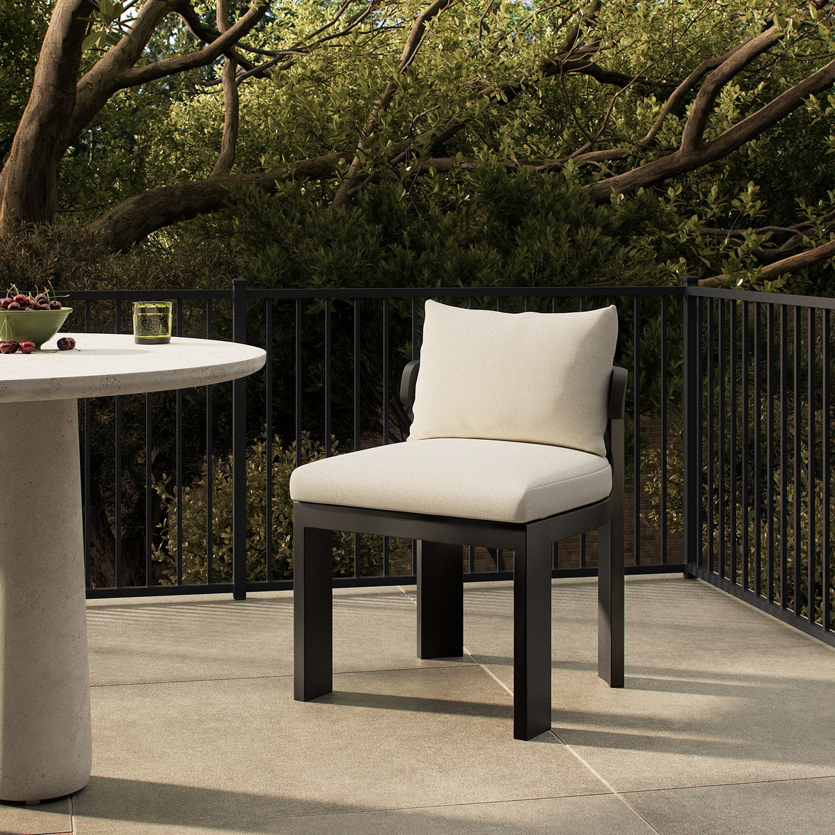 Jackson Outdoor Metal Armless Dining Chair by Four Hands