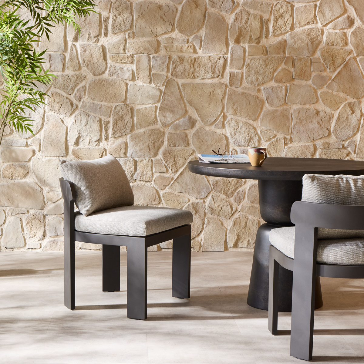 Jackson Outdoor Metal Armless Dining Chair by Four Hands
