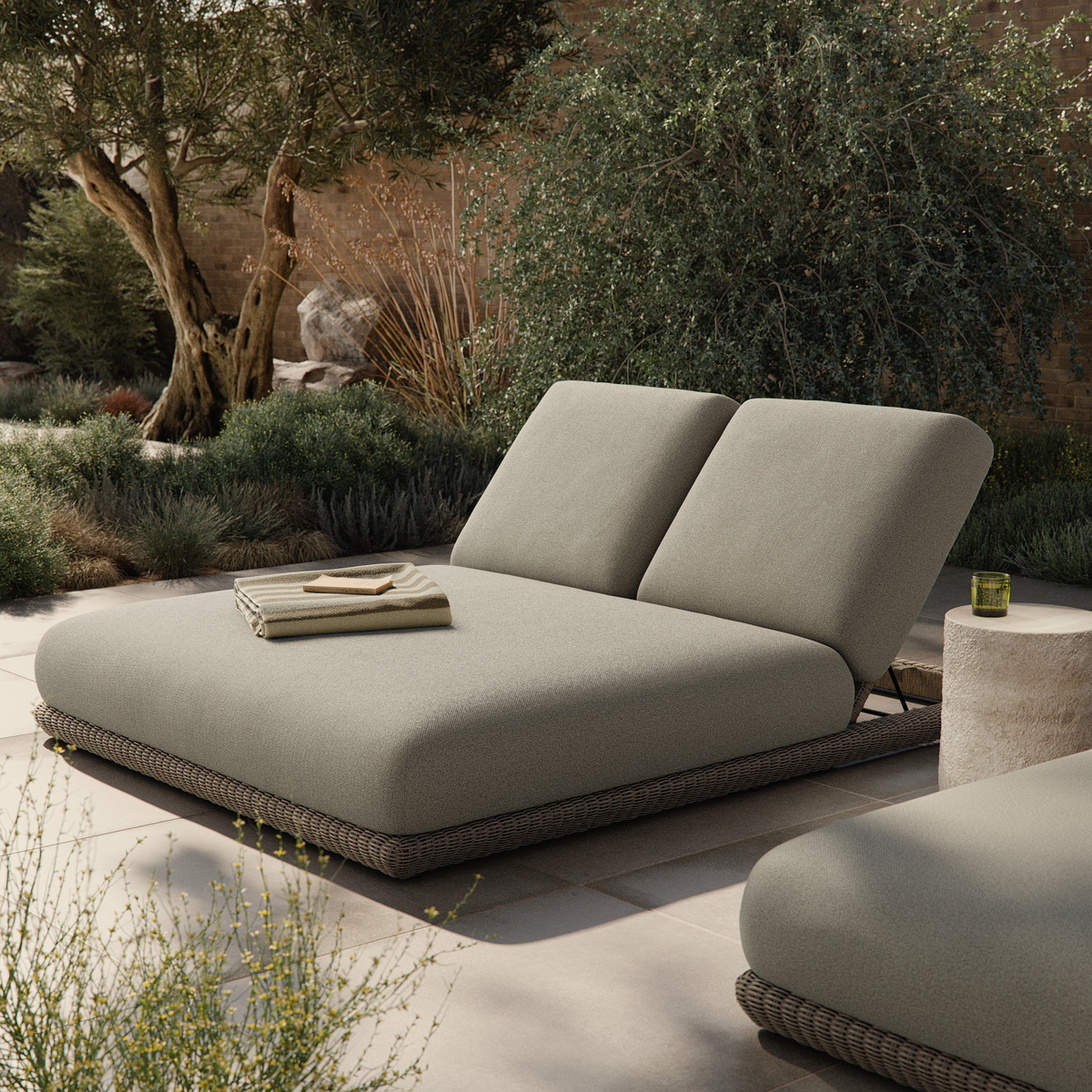 Evander Outdoor Double Chaise by Four Hands