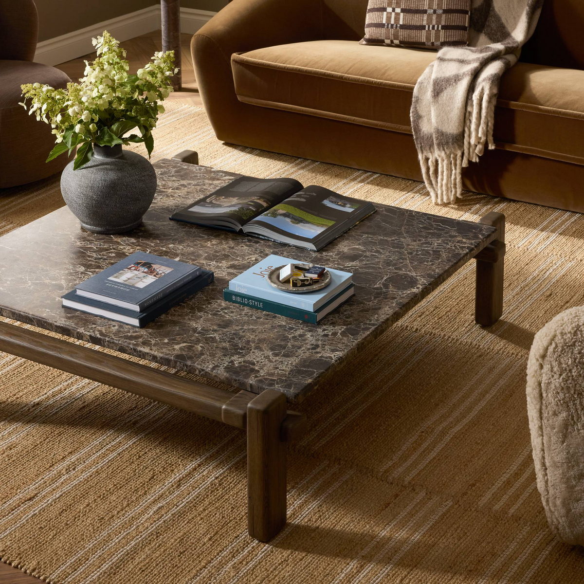 Marcia Square Marble Coffee Table by Four Hands