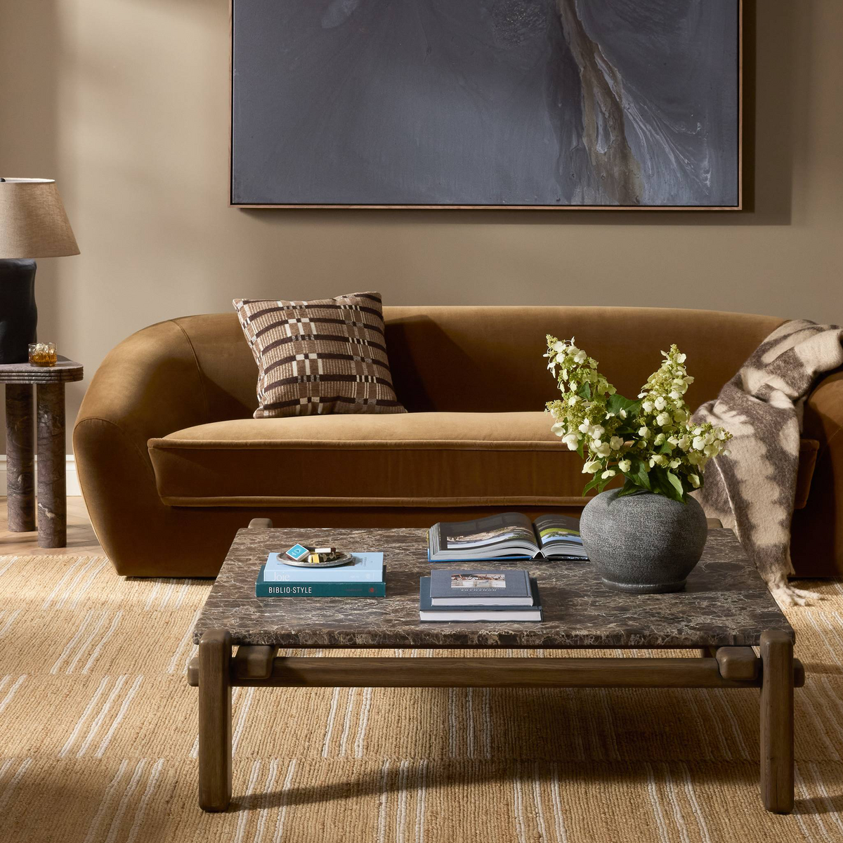 Marcia Square Marble Coffee Table by Four Hands