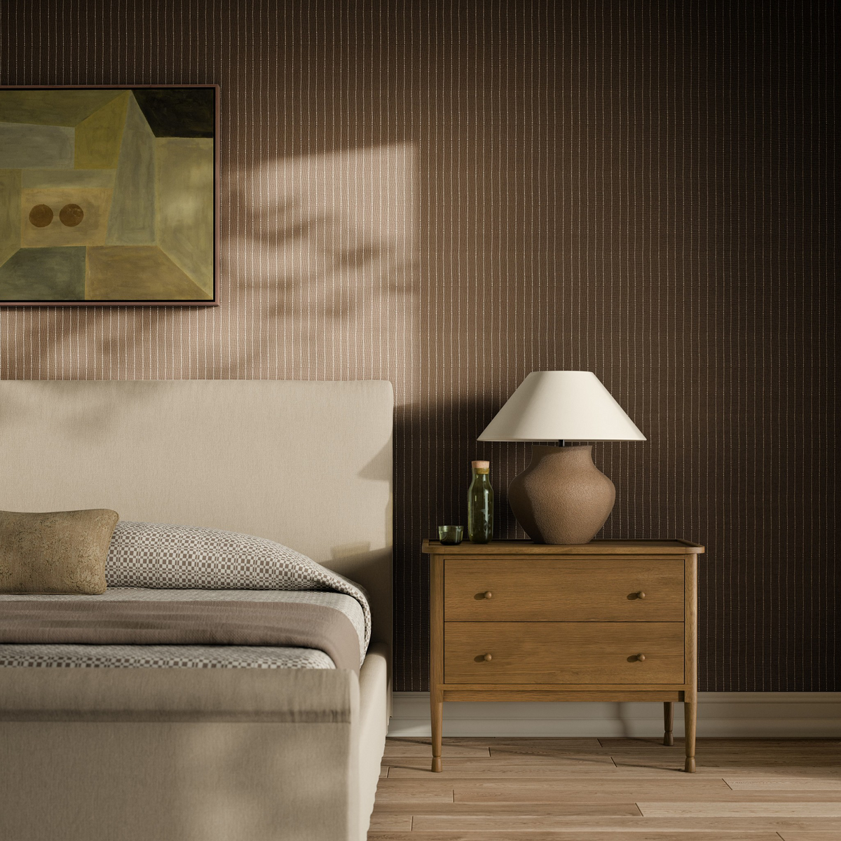 Dobby Stripe Grasscloth Wallpaper By Fh Art Studio by Four Hands