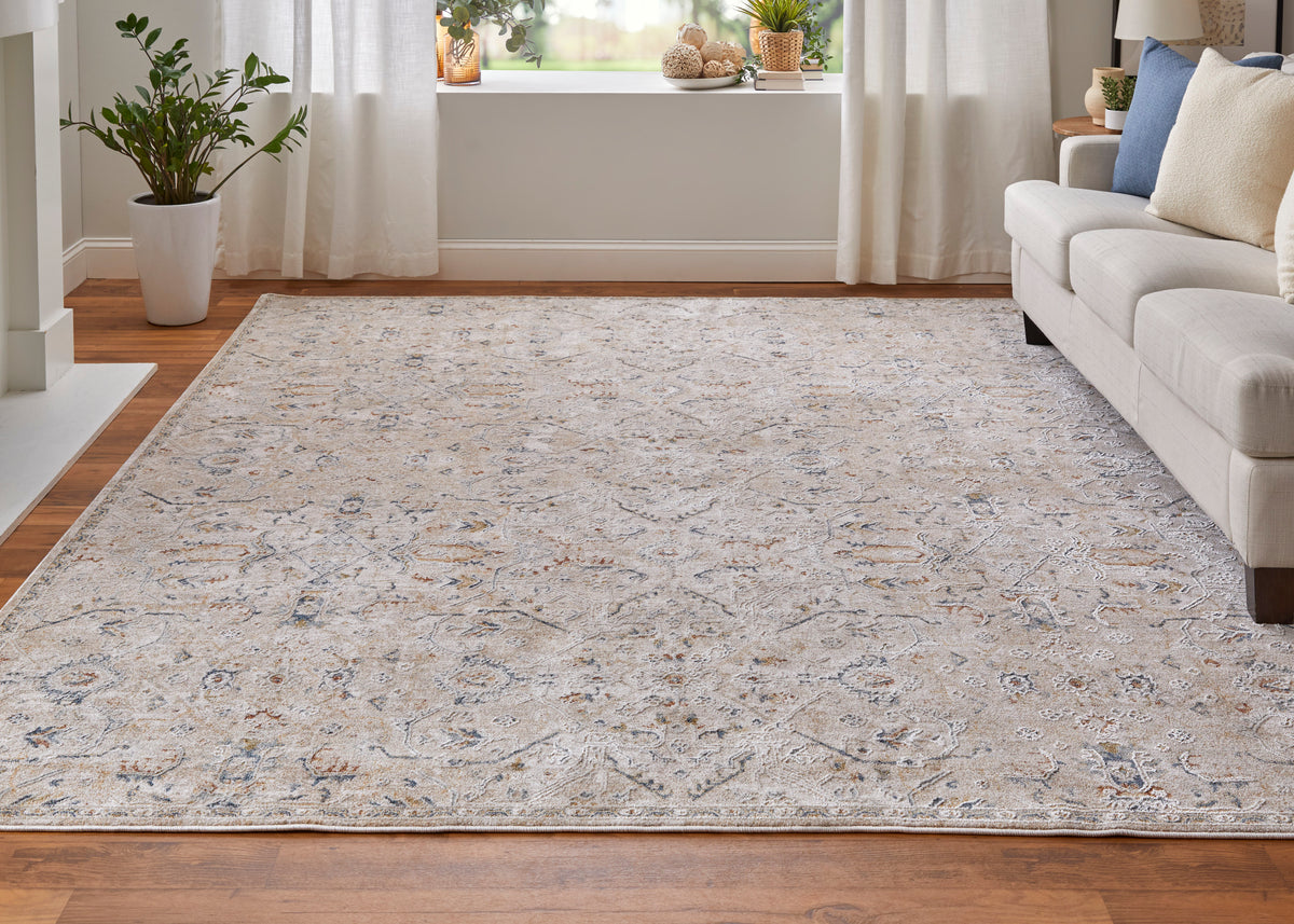 Pasha 39M6F Beige/Blue Rug by Feizy