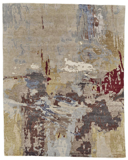 Lor 6006L Beige/Gold Rug by Feizy