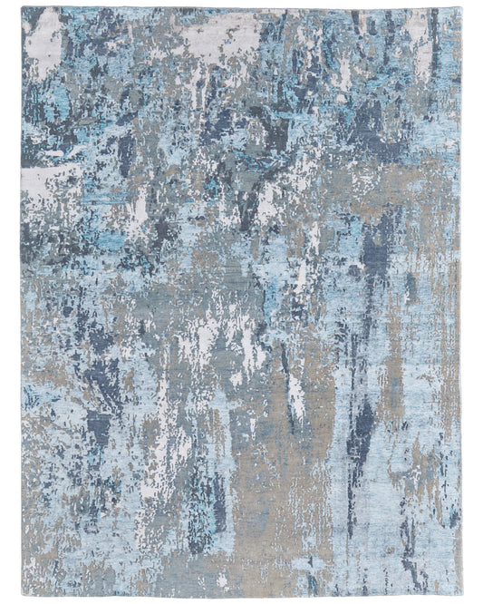 Lor 69EZF Silver/Blue Rug by Feizy