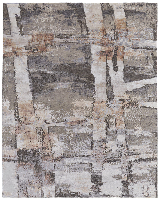 Lor 69F6F Gray/Beige Rug by Feizy