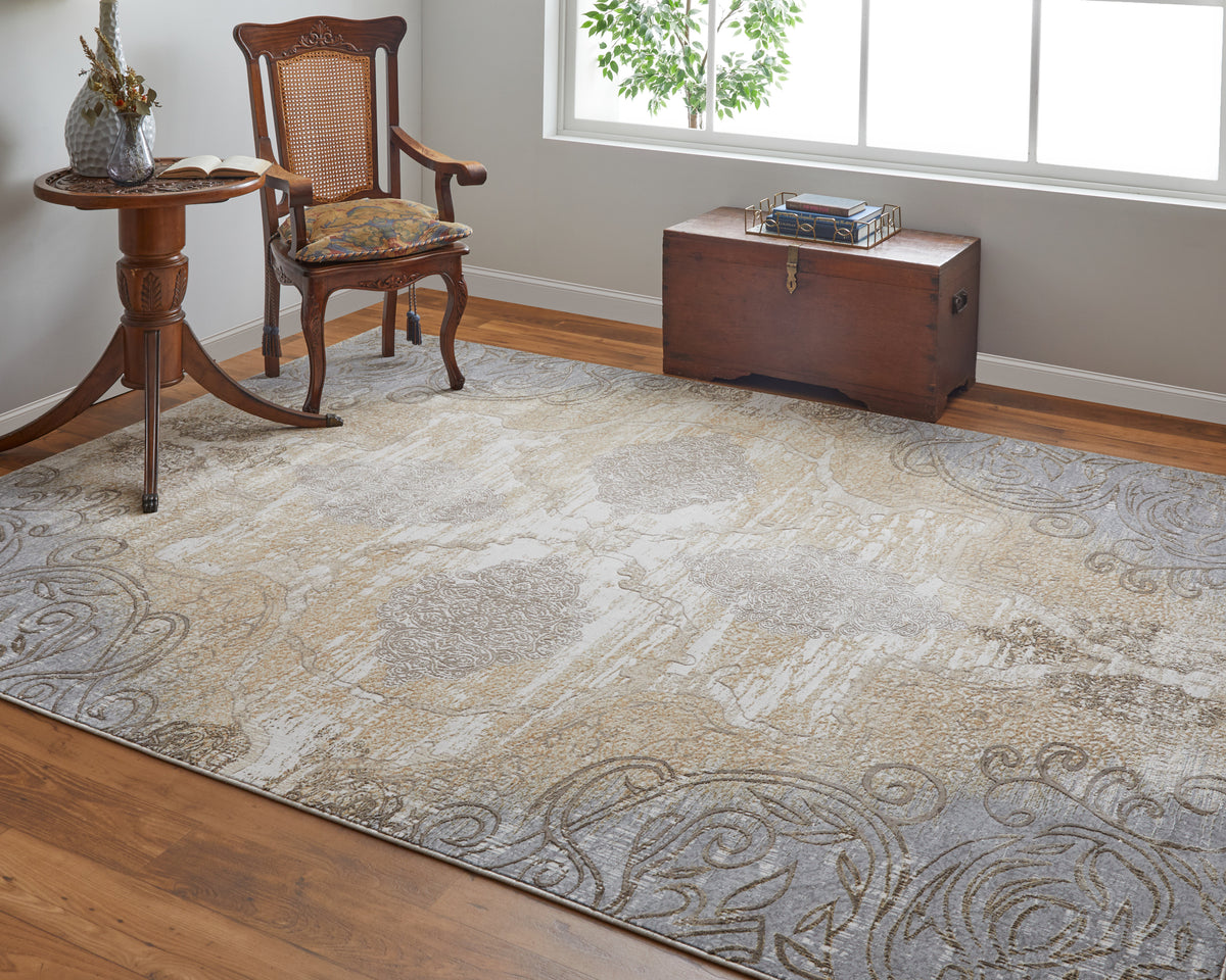 Celene 39L1F Beige/Gray Rug by Feizy