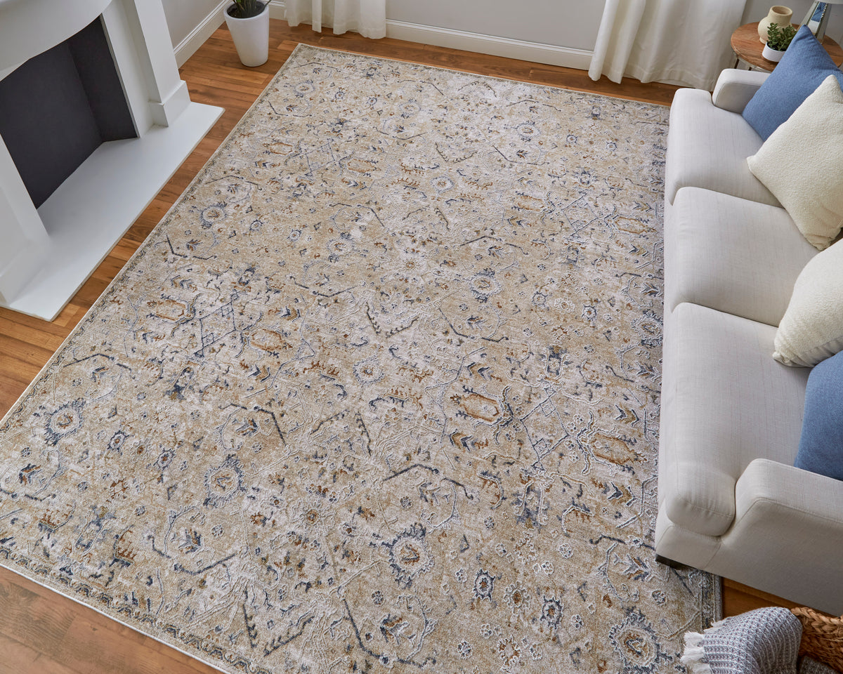 Pasha 39M6F Beige/Blue Rug by Feizy