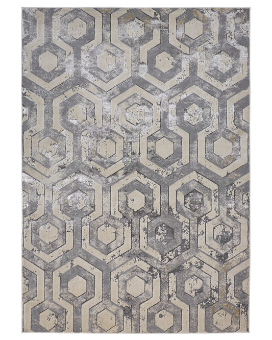 Micah 3046F Beige/Gray Rug by Feizy