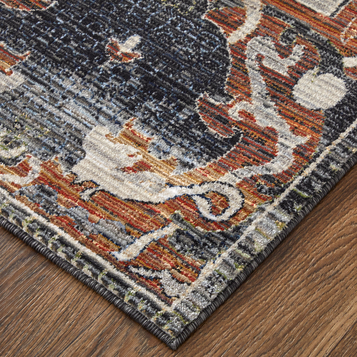 Melrose 39P2F Gray/Rust Rug by Feizy