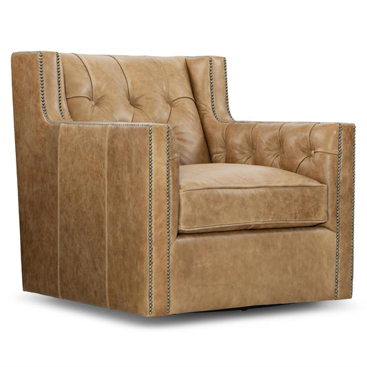 Candace Leather Swivel Chair (727SLFO) by Bernhardt