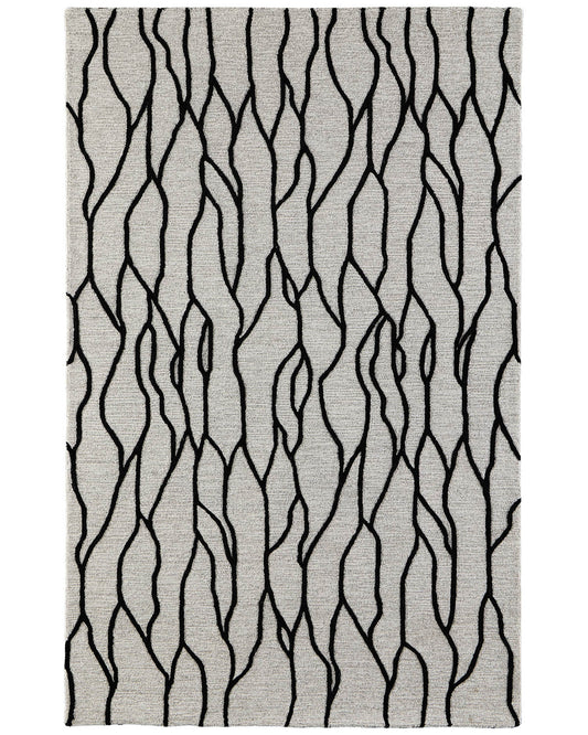 Enzo 8734F Ivory/Gray Rug by Feizy