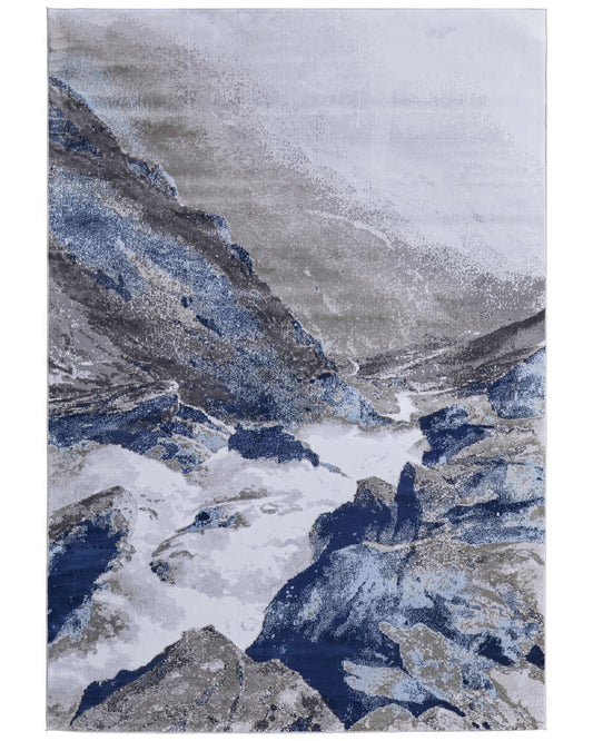 Gaspar 3838F Gray/White Rug by Feizy