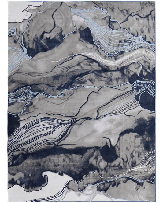 Gaspar 39KTF Gray/Blue Rug by Feizy