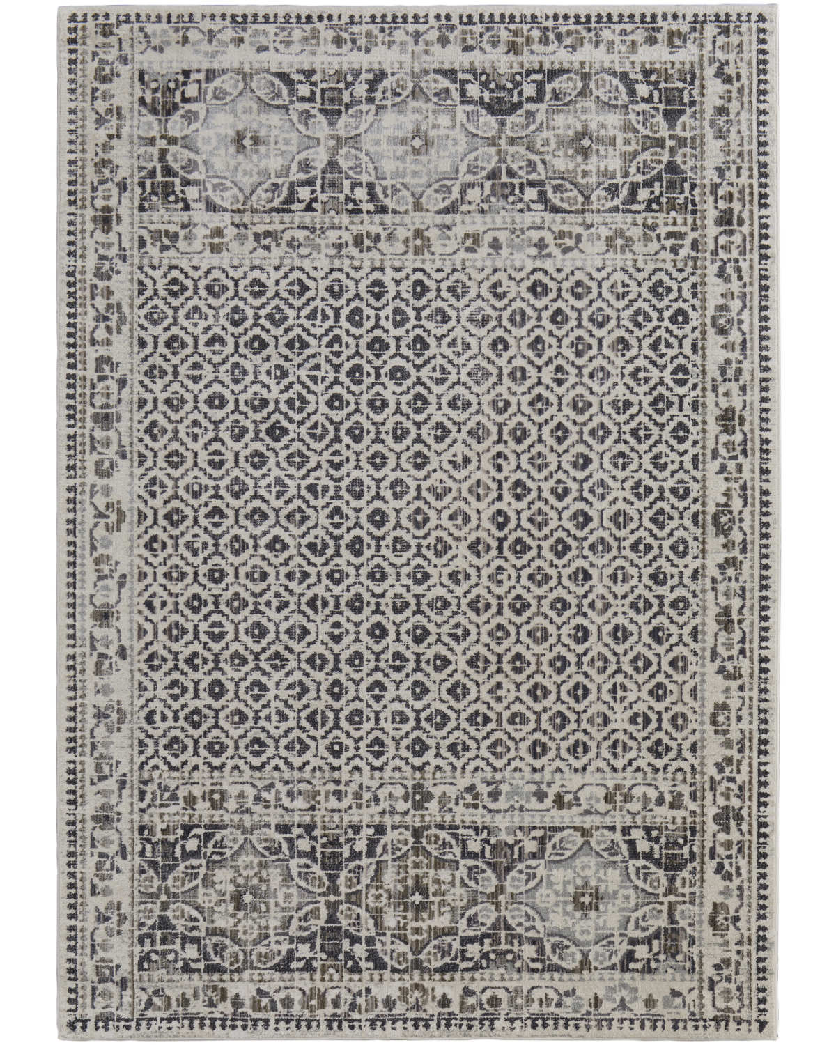 Kano 3874F Gray/Ivory Rug by Feizy