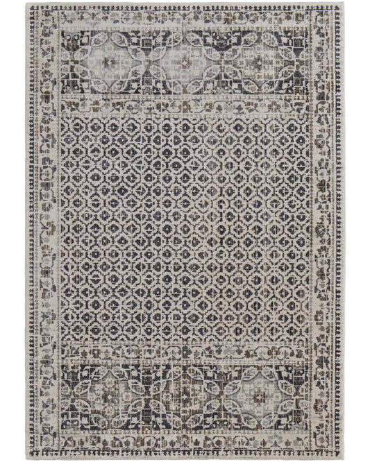 Kano 3874F Gray/Ivory Rug by Feizy