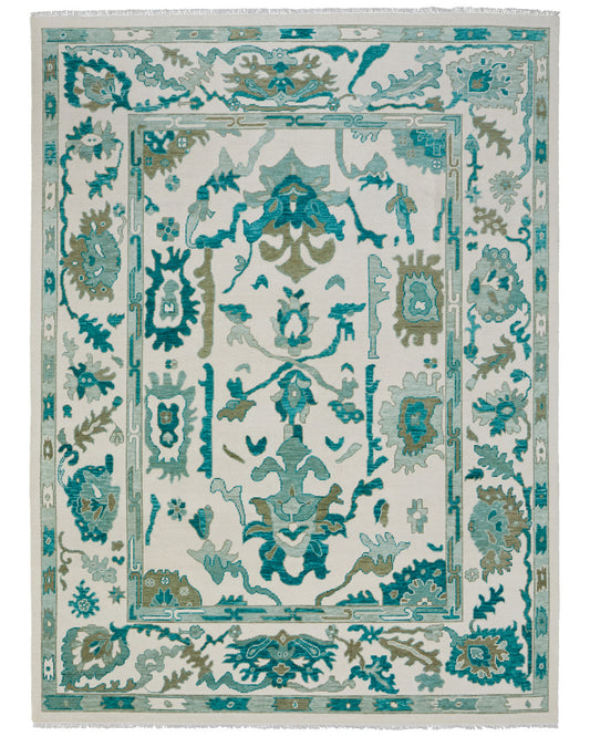 Karina 69G7F Ivory/Green Rug by Feizy