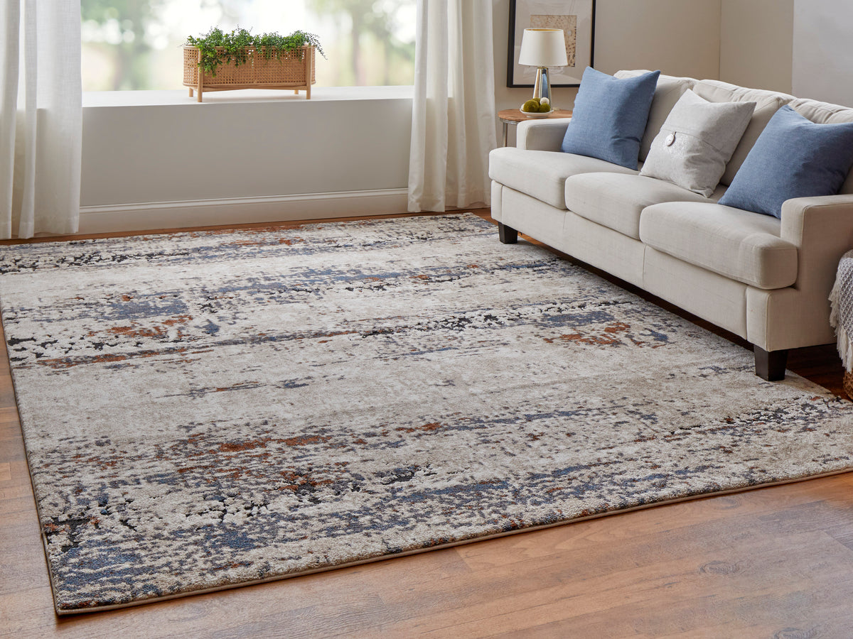 Gilmore 39MLF Ivory/Blue Rug by Feizy