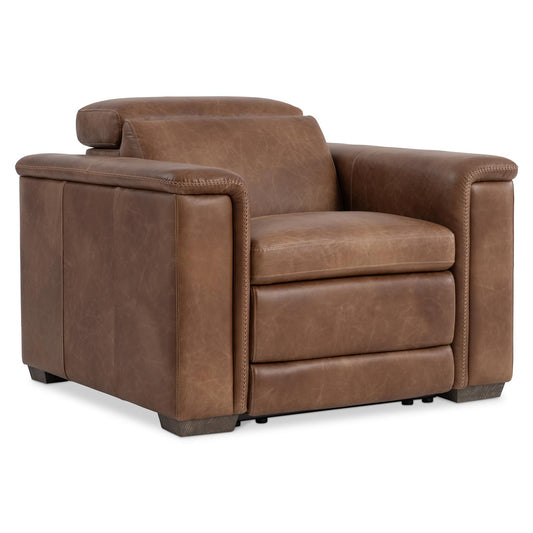 Lioni Leather Power Motion Chair (9562RHO) by Bernhardt