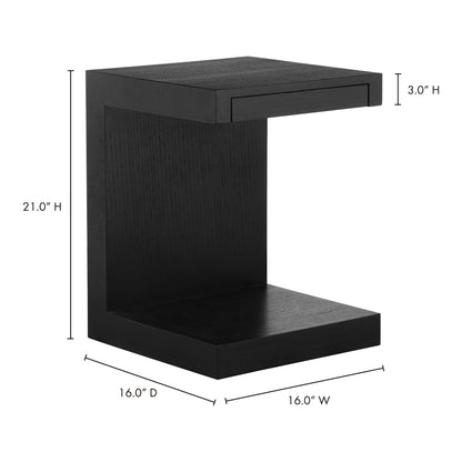 Zio Side Accent Table Black Oak