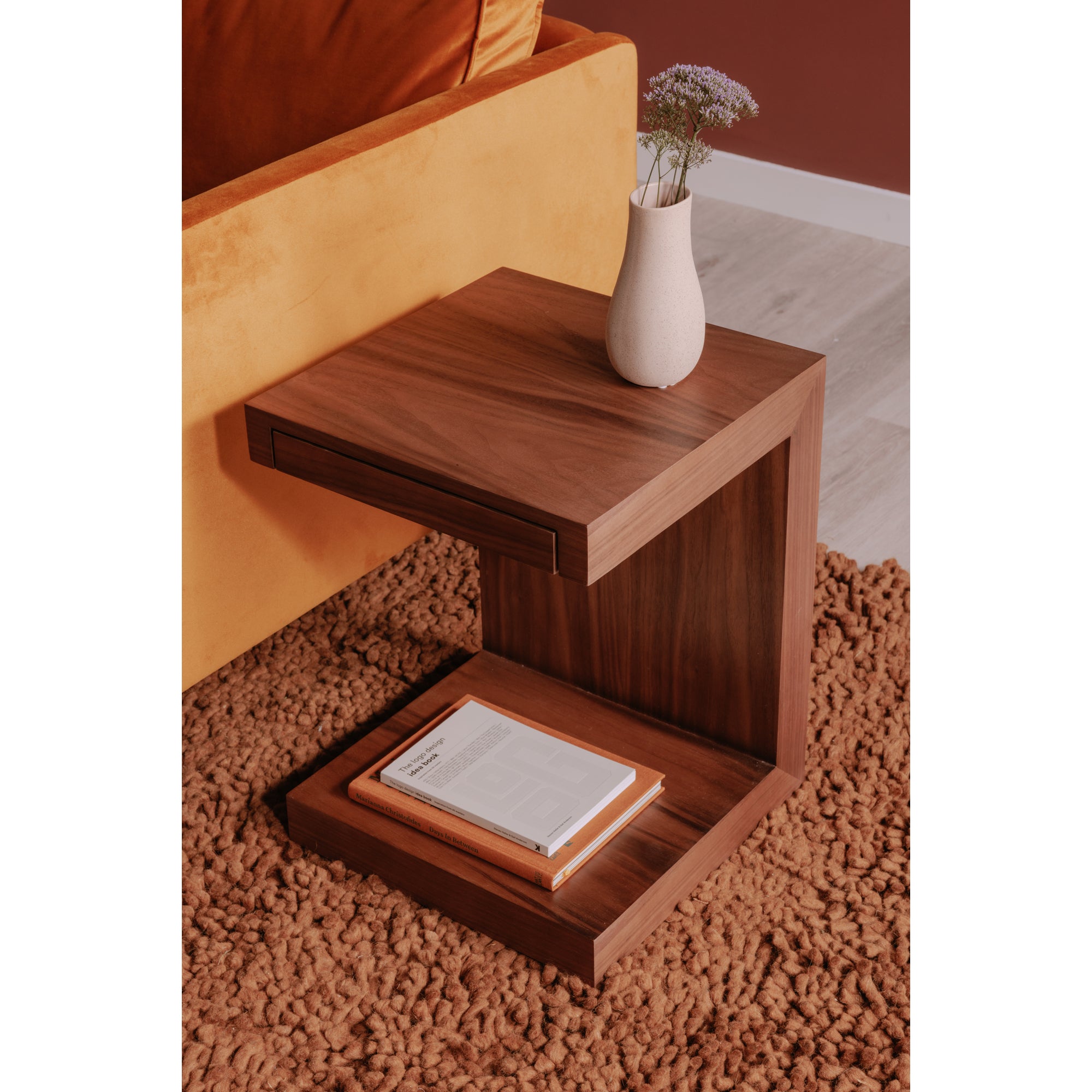 Zio Side Accent Table Walnut Brown