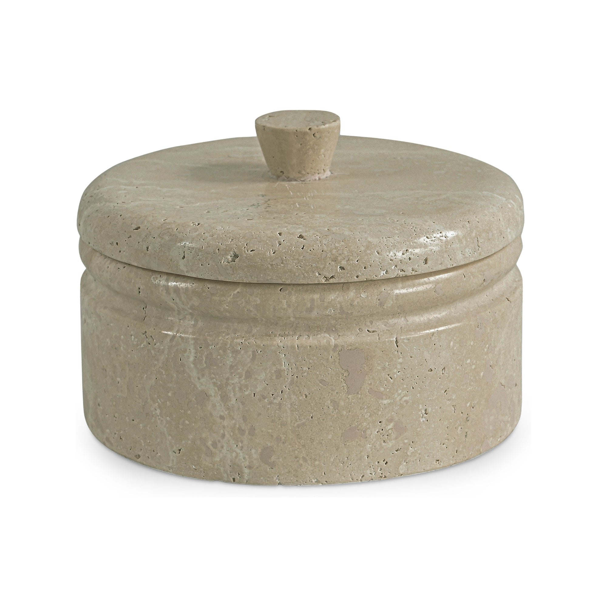 Valencia Round Travertine Box by Moe's Home