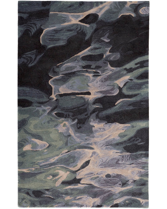 Amira 8635F Green/Blue Rug by Feizy